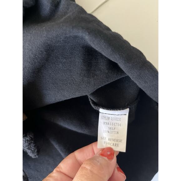 Davi And Dani Rock And Roll Denim Jacket Women M Black Oversized Raw Hem Concert - Picture 8 of 9